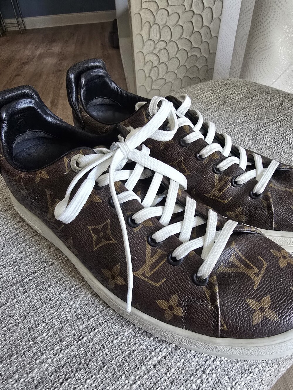 Authentic Louis Vuitton Luxury Brown Monogram Leather Men’s Sneakers
